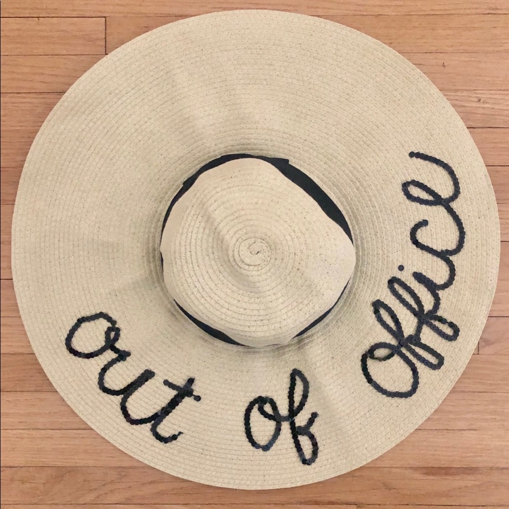 Handmade custom beach hat “Out of Office”